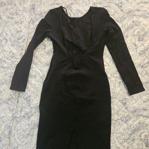 Lulu's Black V-Neck Bodycon Dress